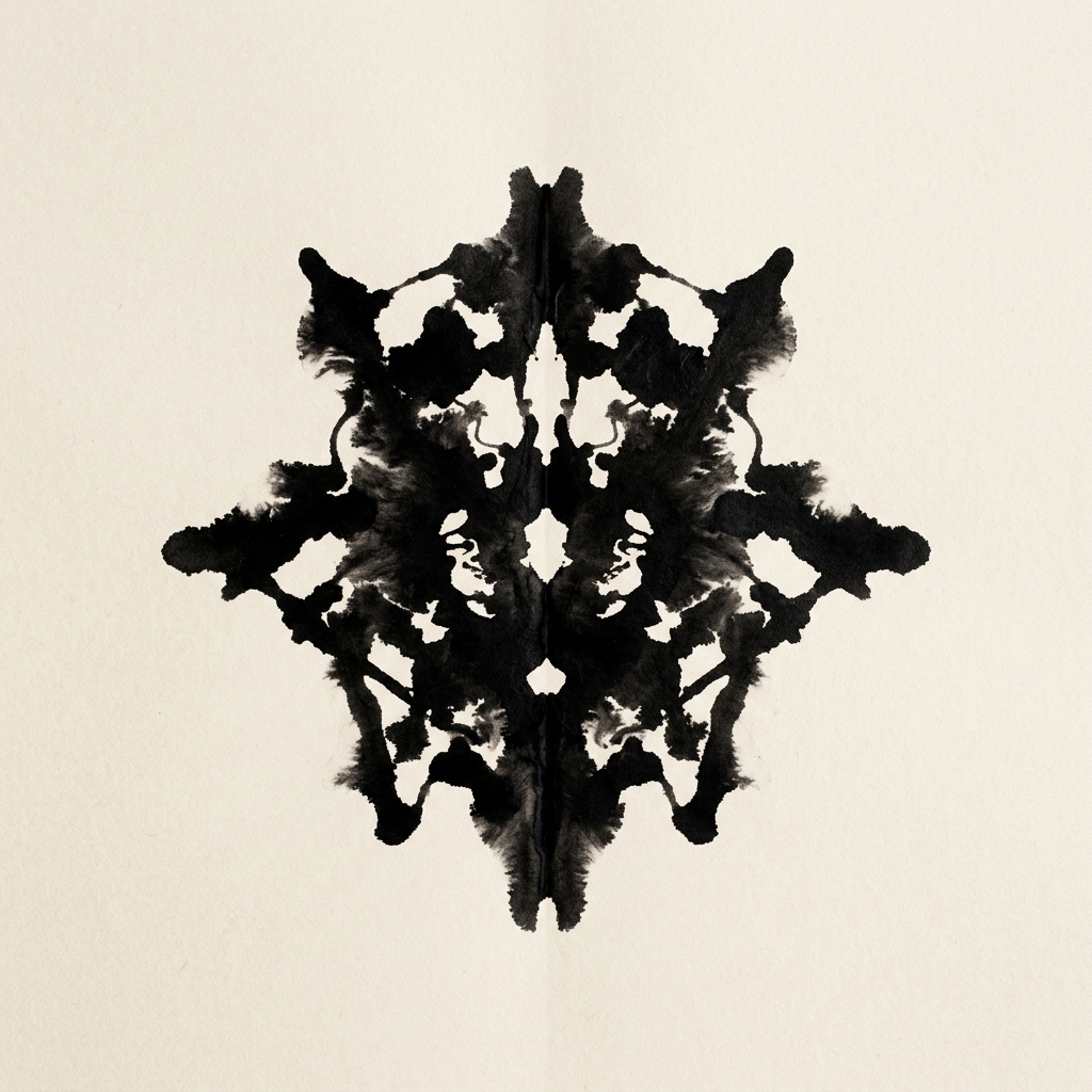 Symmetrical Rorschach inkblot suggesting wholeness and integration